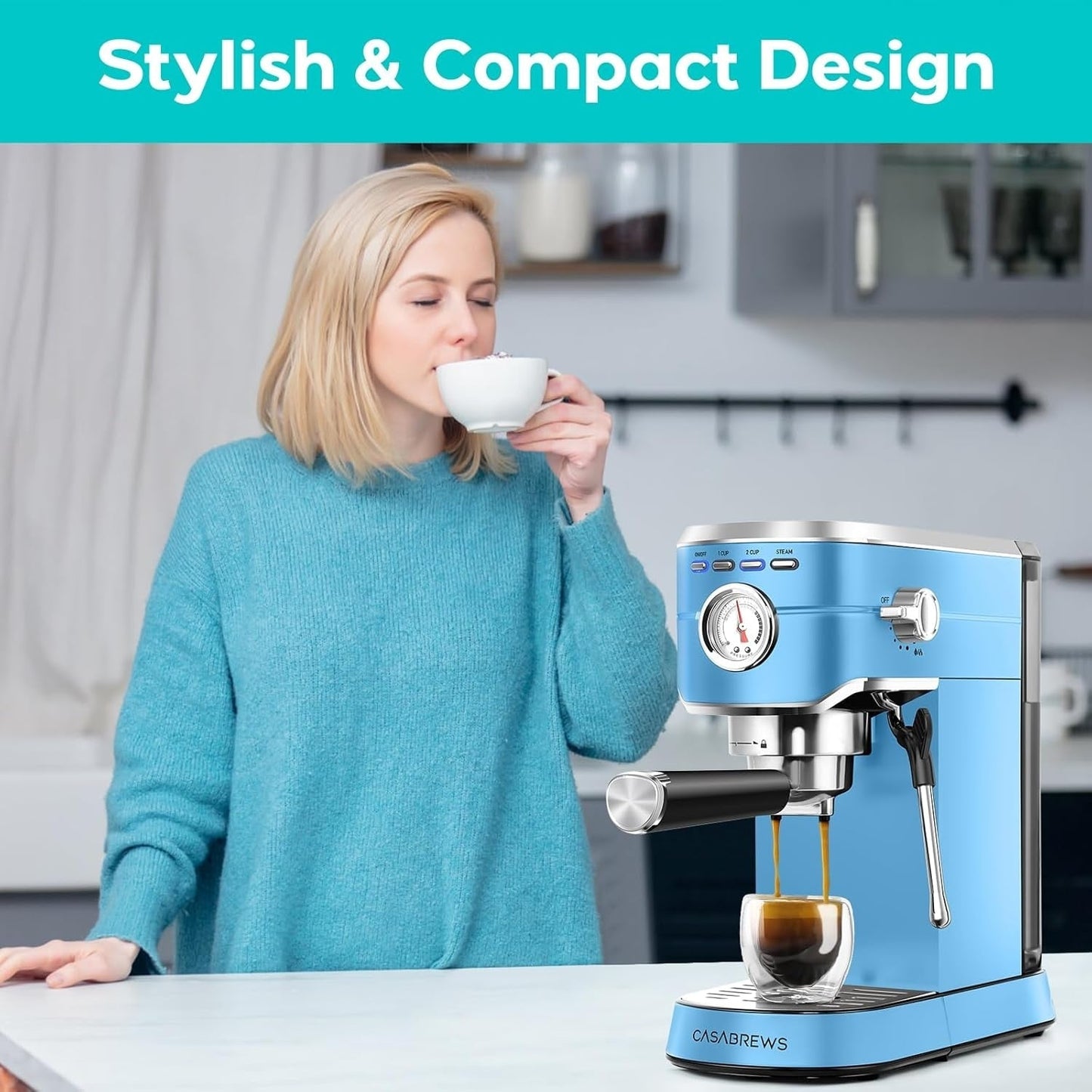 Machine à expresso CASABREWS CM5418 20 bars avec système de mousse de lait - N/A