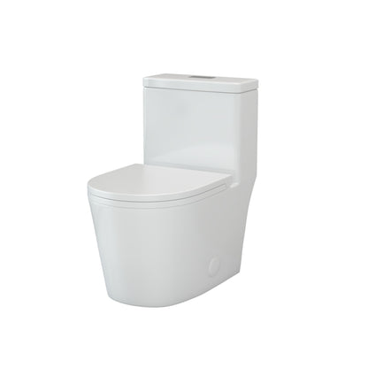 Toilette compacte monobloc CB HOME 24 po, siphon moderne à double chasse, siège à fermeture douce, hauteur confortable 16,5 po
