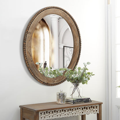 Miroir mural ovale de 81 cm avec cadre en bois Cameo, miroir mural de salle de bain - 31,89 H x 24 L x 1,26 P