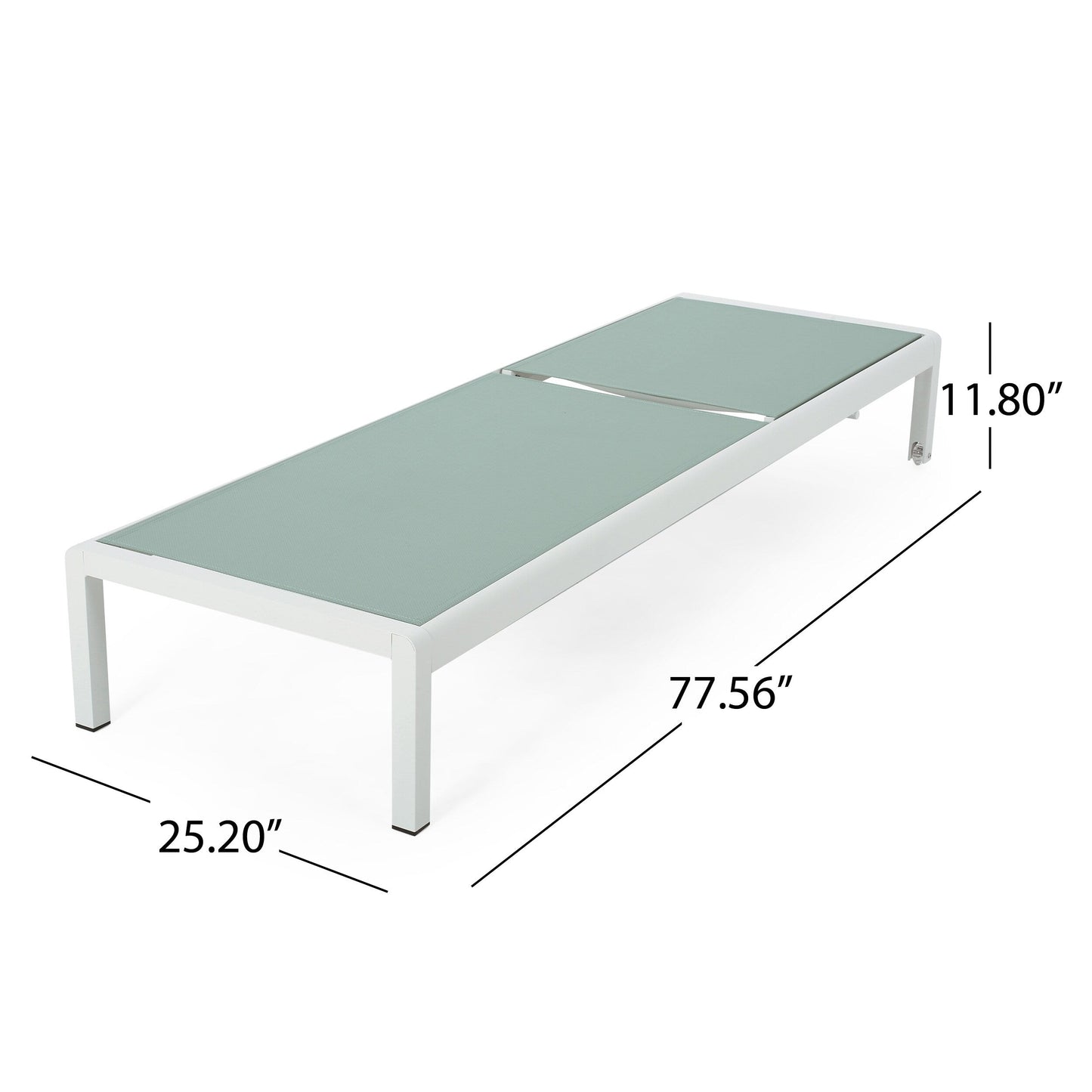 Chaise longue d'extérieur en aluminium Cape Coral (lot de 2) par Christopher Knight Home - 77,56 po x 25,20 po x 11,80 po