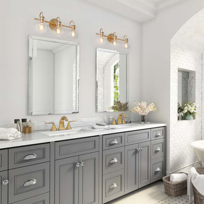 Applique murale moderne en verre à 3 lumières pour salle de bain