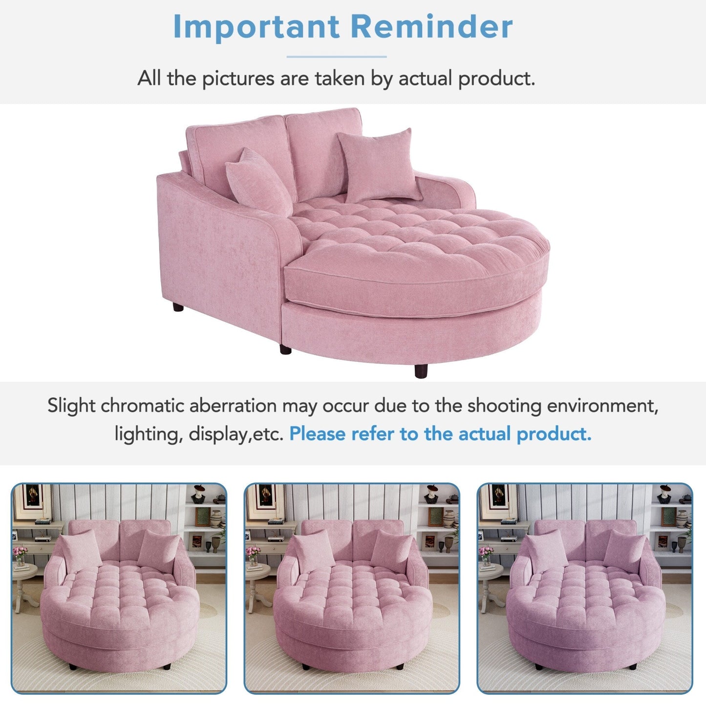 Canapé-lit en chenille, canapé-lit rembourré avec dossier capitonné et 2 coussins amovibles pour le salon