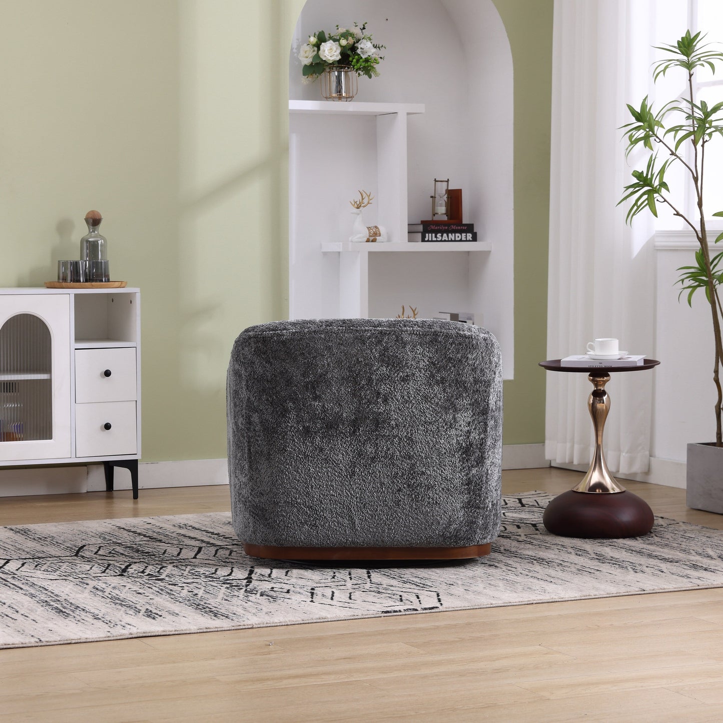 Fauteuil pivotant en chenille, canapé d'appoint confortable à 360 degrés pour salon, chambre et bureau avec coussin amovible