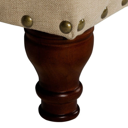 Banc de rangement rembourré Copper Grove Muscari avec bordure cloutée