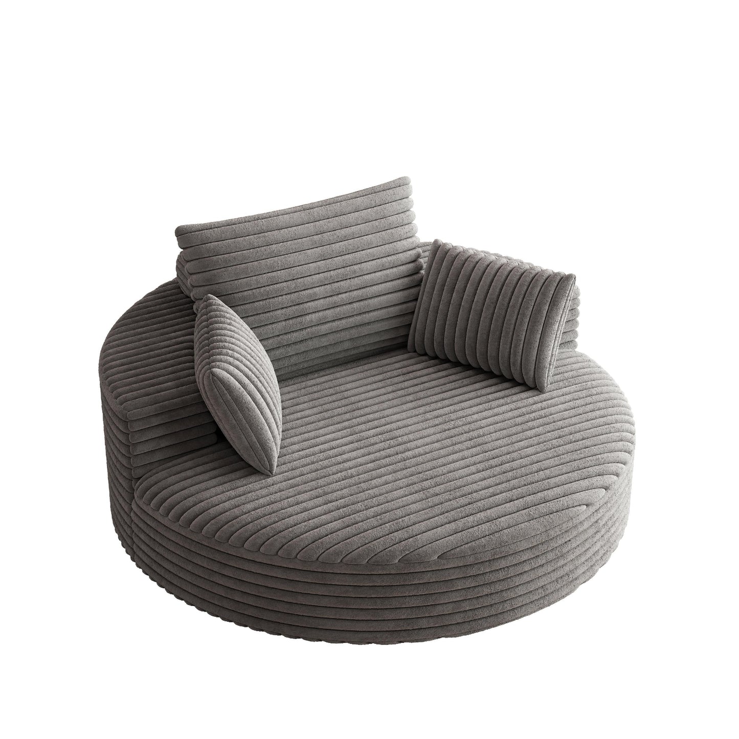 Chaise pivotante simple en velours côtelé et mousse chenille