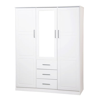 Armoire penderie 3 portes Cosmo 100 % bois massif de Palace Imports avec portes en bois massif ou en miroir