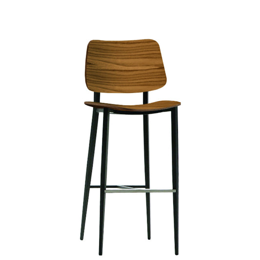Tabouret de bar Joe en graphite/noyer flammé