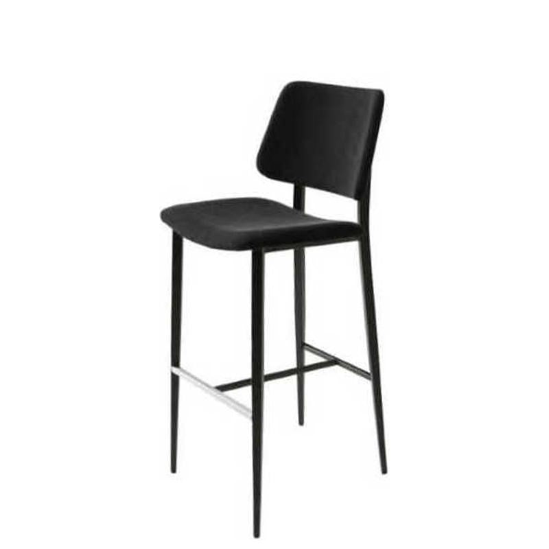 Tabouret de bar Joe en similicuir graphite et noir Secret