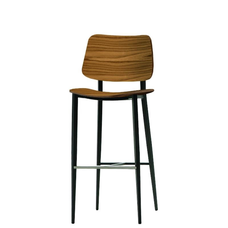 Tabouret de bar Joe en graphite/noyer flammé