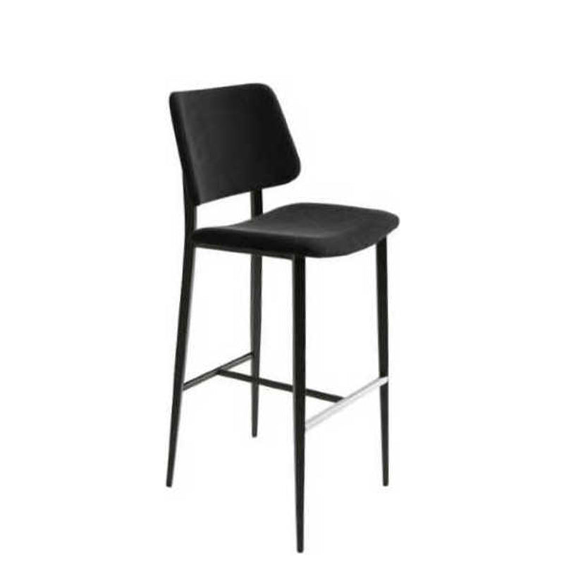 Tabouret de bar Joe en similicuir graphite et noir Secret