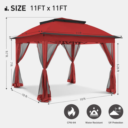 Gazebo escamotable en acier Cozywor de 11 pi x 11 pi avec moustiquaire