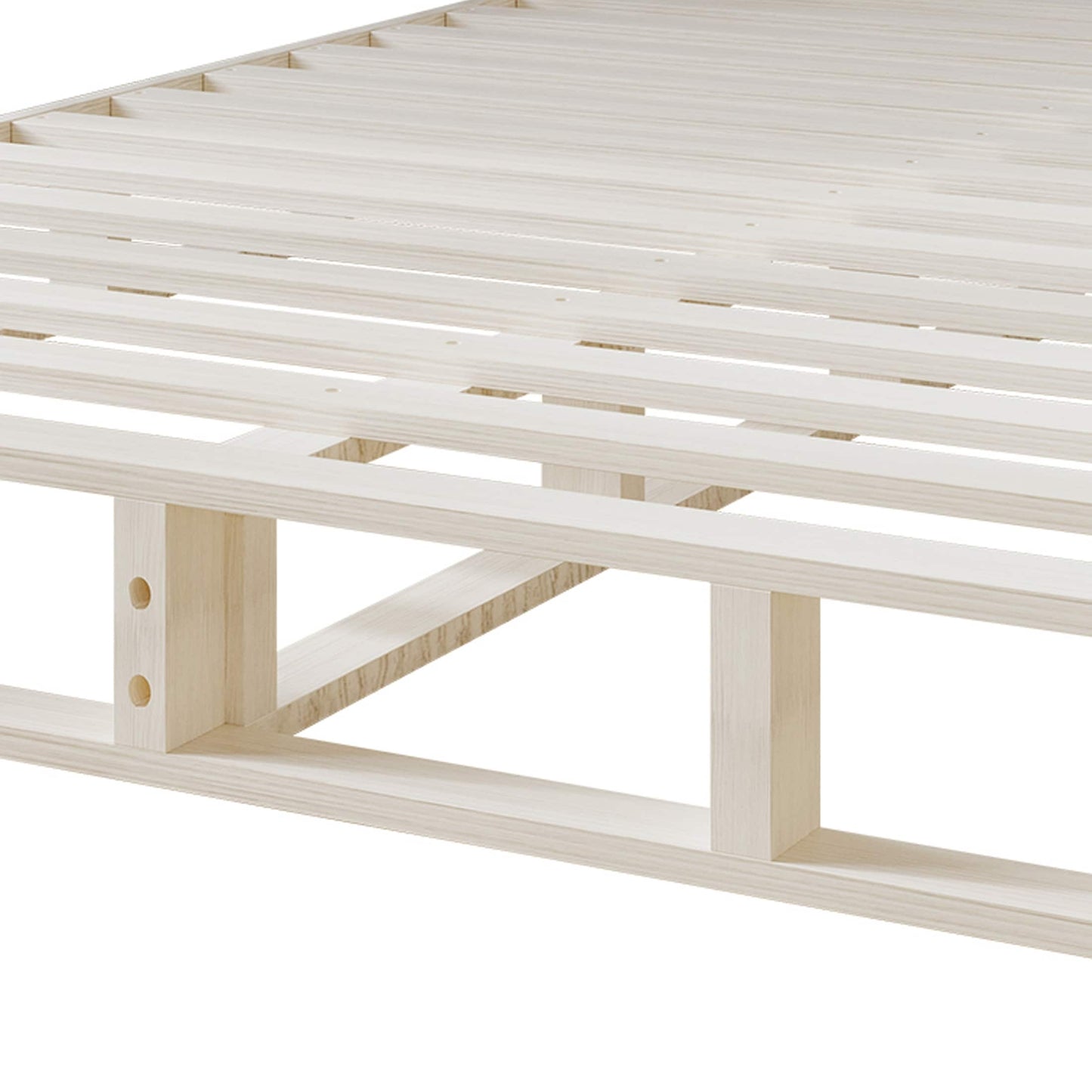 Sommier à ressorts en bois massif CraftPorch de 5 pouces avec lattes en bois et revêtement en lin gris chaud