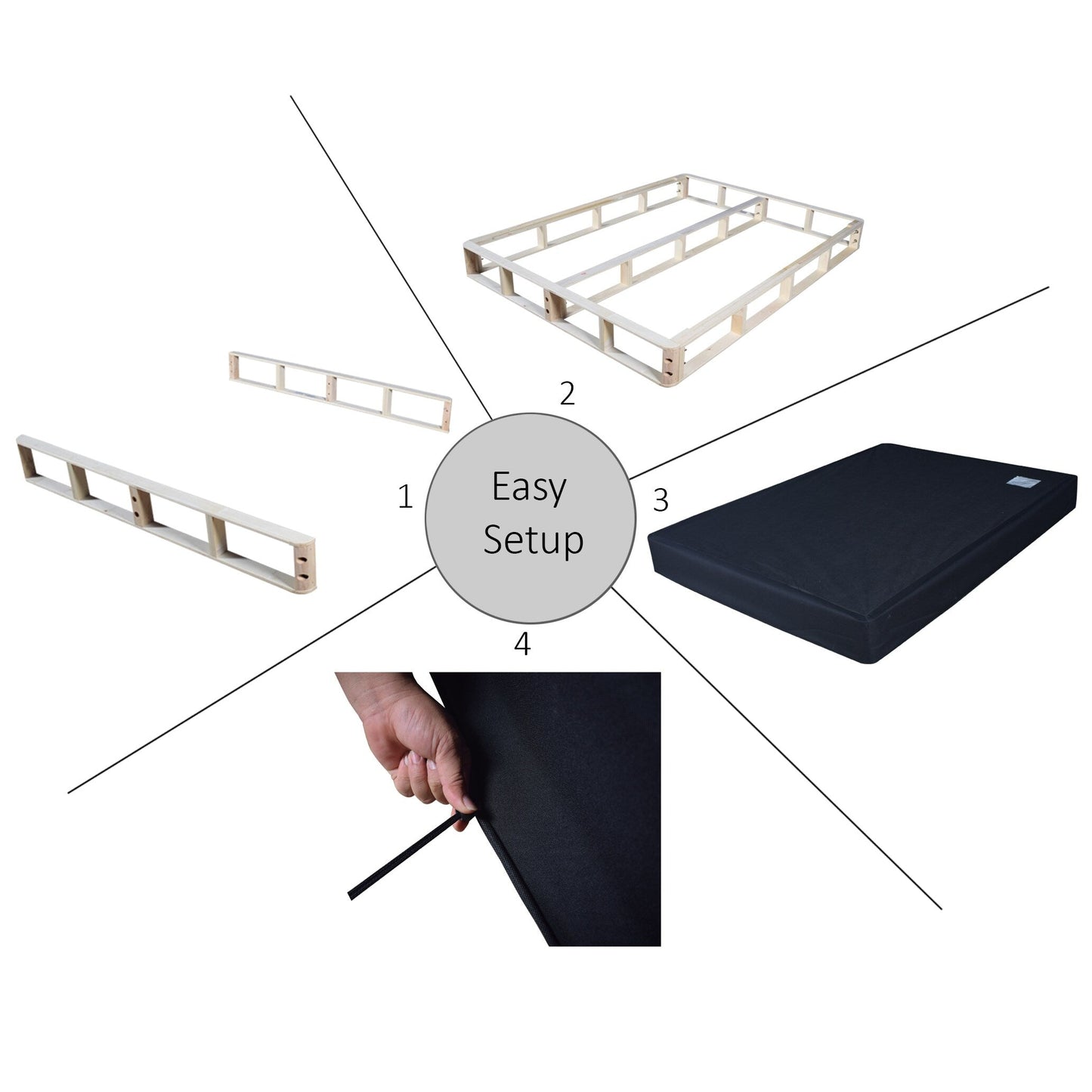 Sommier à ressorts en bois massif CraftPorch de 8 pouces avec lattes en bois