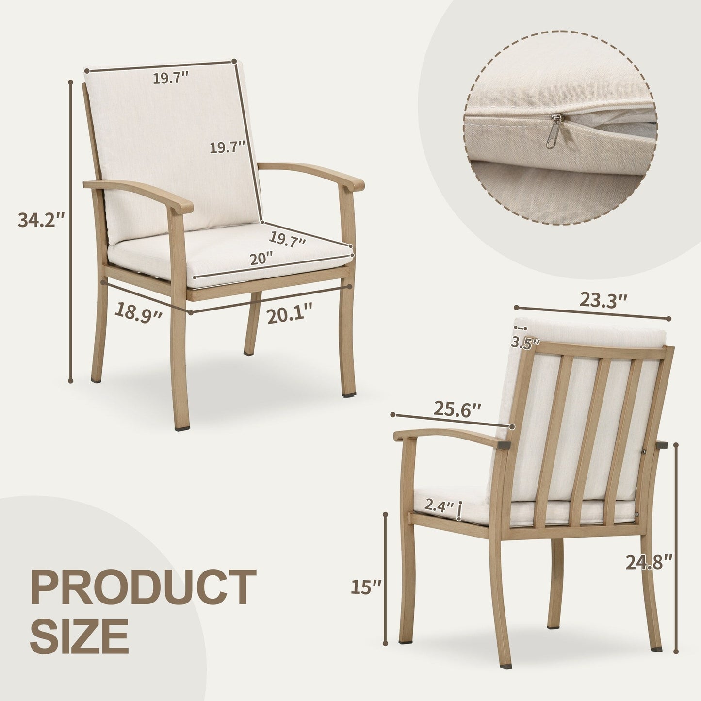 Ensemble de salle à manger de patio en aluminium EGEIROS LIFE AluLux 9 pièces avec 2 chaises pivotantes, 6 chaises et coussins lavables