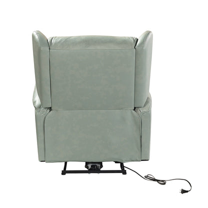 Fauteuil inclinable électrique en cuir véritable Eduardo avec port USB, lot de 2