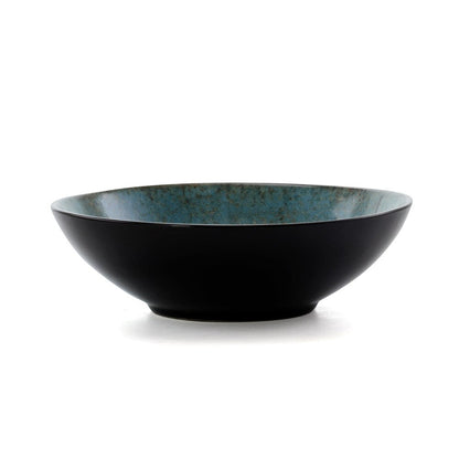 Service de table Elama Floral Accents 16 pièces en grès bleu