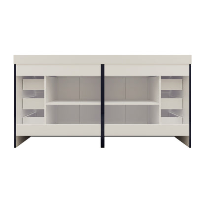 Meuble-lavabo autoportant Eliza de 72 po avec double vasque