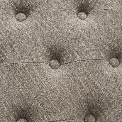 Banc à chaussures d'entrée, banc de rangement en tissu et bois massif, banc rembourré de 43 pouces pour salon et chambres