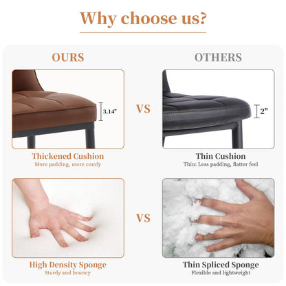 Lot de 2/4 chaises de salle à manger rembourrées en similicuir