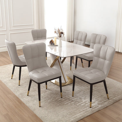 Lot de 2/4 chaises de salle à manger rembourrées en similicuir