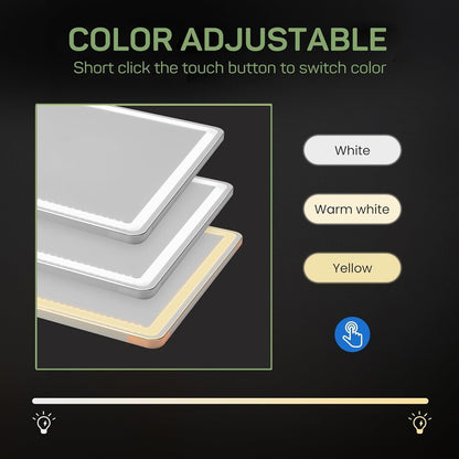 Miroir de sol avec éclairage LED, 64 x 21, miroir pleine longueur avec support, miroir suspendu, miroir mural, miroir intégral