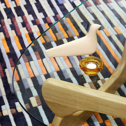 Tapis touffeté à la main marron corail sur le devant