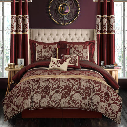 Ensemble de couette 9 pièces Nanshing Brie en jacquard floral