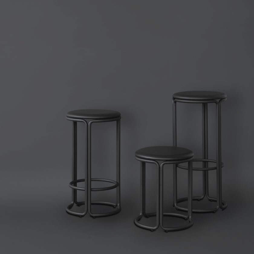 Tabouret Hardie rembourré