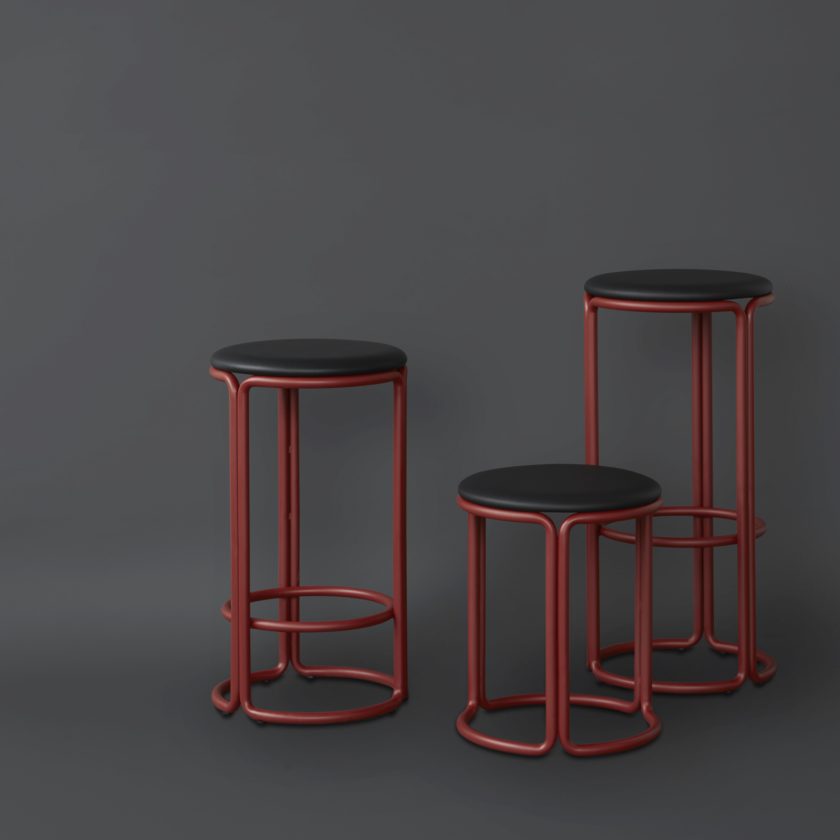 Tabouret Hardie rembourré