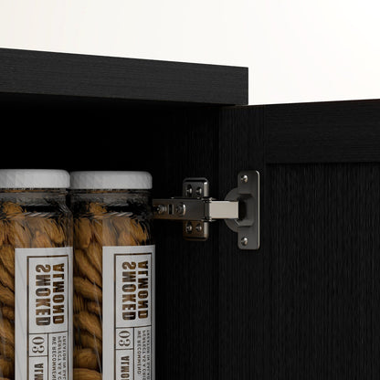 HOMCOM 63 Garde-manger de cuisine à 2 portes, meuble de rangement indépendant avec étagères à 5 niveaux et 2 étagères réglables pour salle à manger