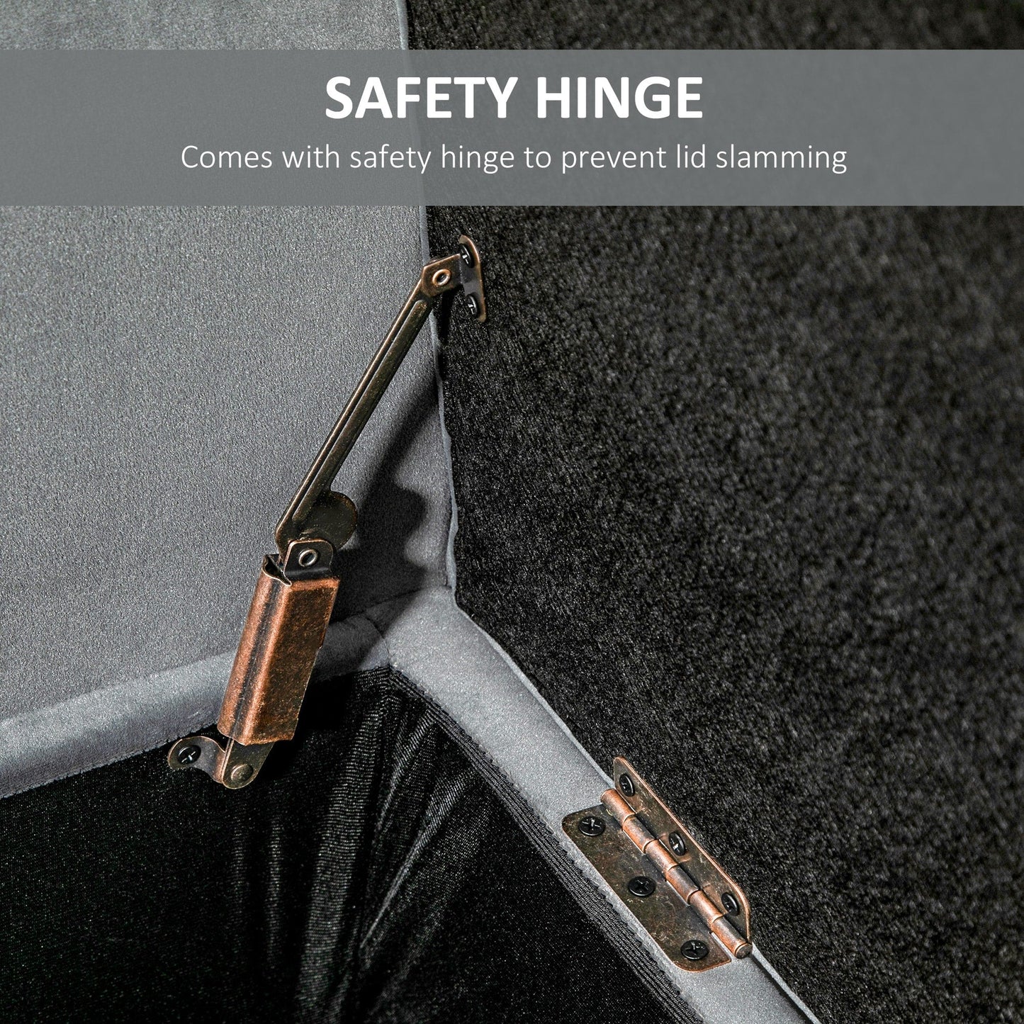 Banc ottoman de rangement capitonné à boutons HOMCOM, banc de lit rembourré avec accoudoirs roulés pour chambre, salon ou couloir