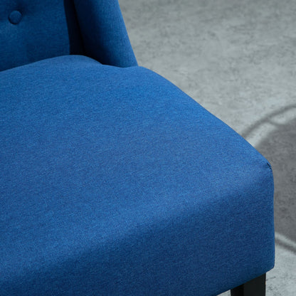 Canapé double capitonné sans accoudoirs en tissu lin HOMCOM avec pieds en bois - 28,75 x 43,25 x 36,5 cm