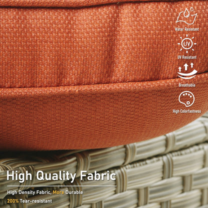 Ensemble de 2 chaises de patio d'extérieur en rotin et osier à dossier haut HOOOWOOO