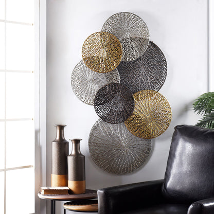 Harpe et fleuron Sahara Décoration murale en métal multicolore