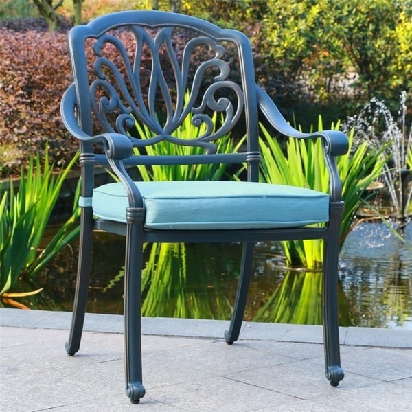 Ensemble de salle à manger Manasquan 13 pièces en aluminium bronze par Havenside Home