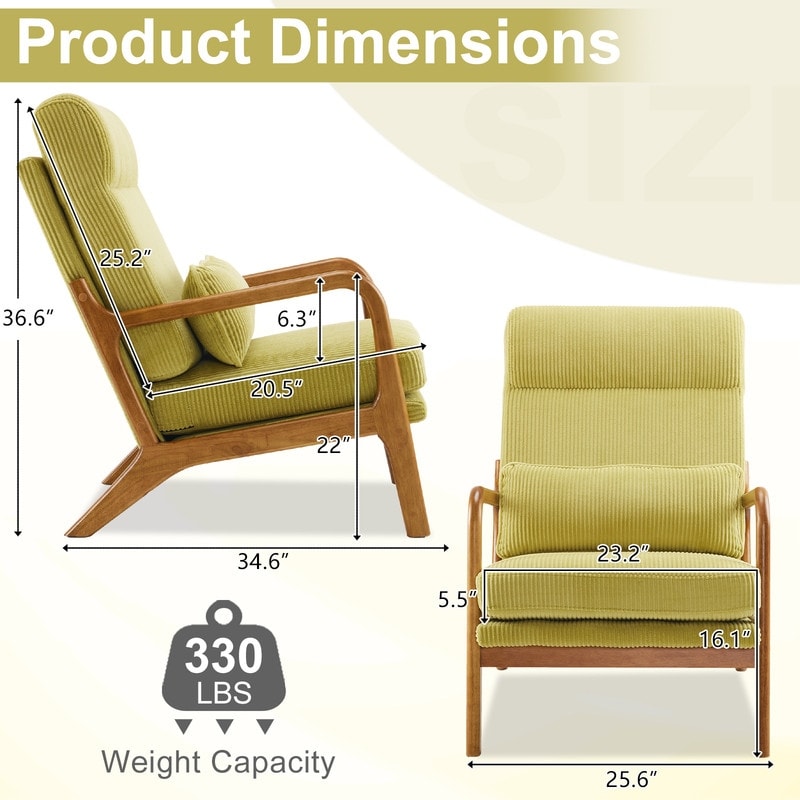 Chaise de loisirs à dossier haut en bois massif avec accoudoirs et dossier Chaise d'appoint