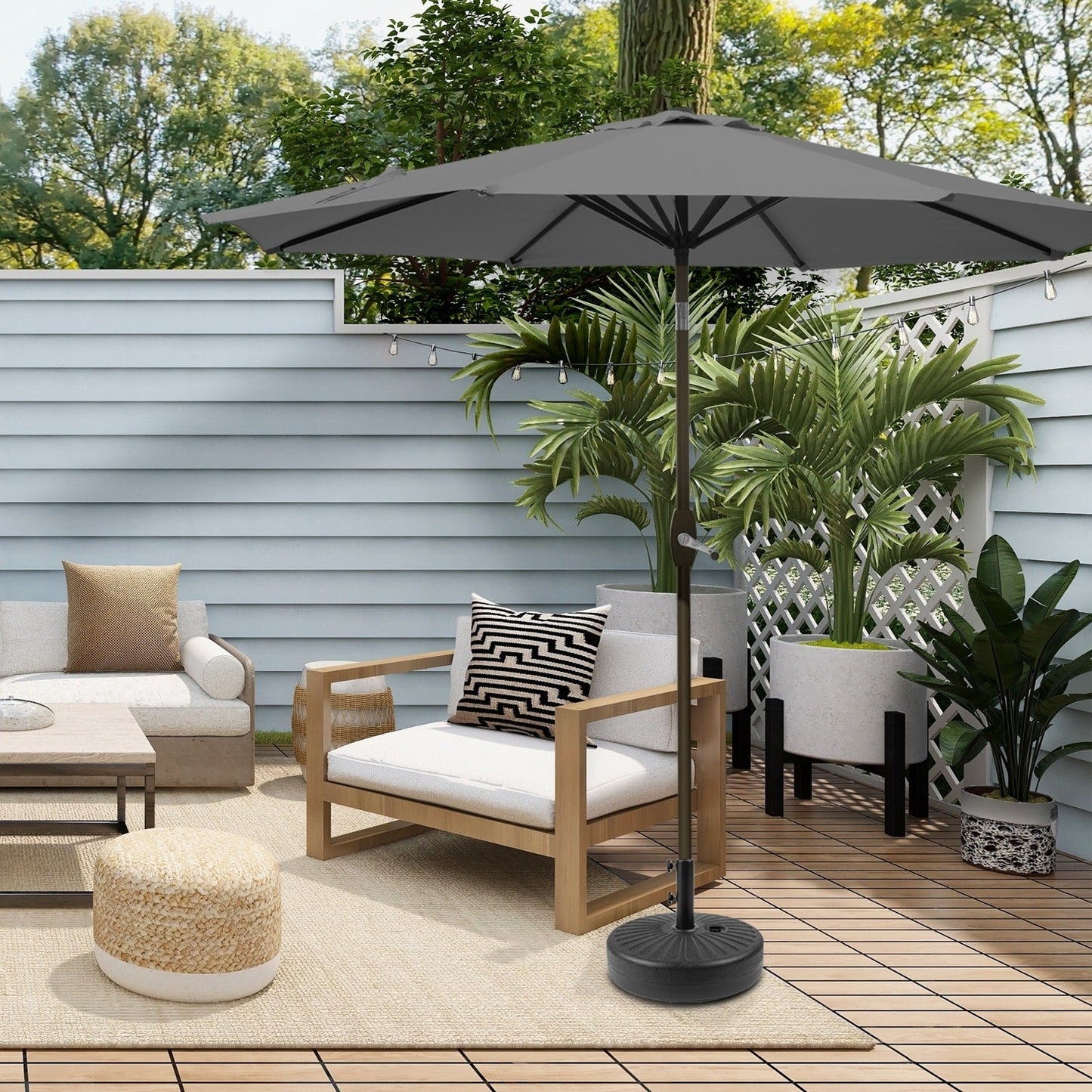 Parasol de patio Holme de 9 pieds et support de base