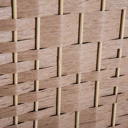 Paravent de séparation HomCom en osier tressé à six panneaux, 1,80 m de haut, en bois blond naturel