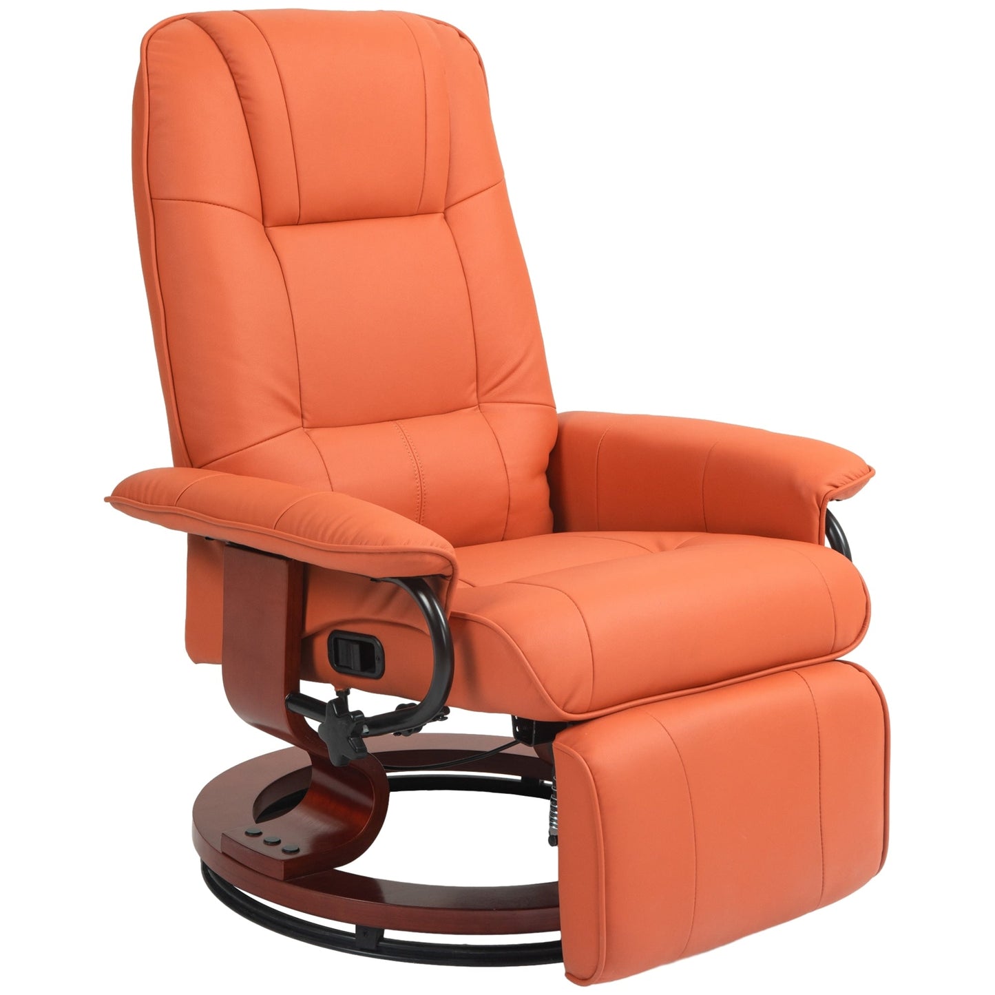 Fauteuil inclinable pivotant manuel réglable en similicuir HomCom avec repose-pieds confortable et relaxant