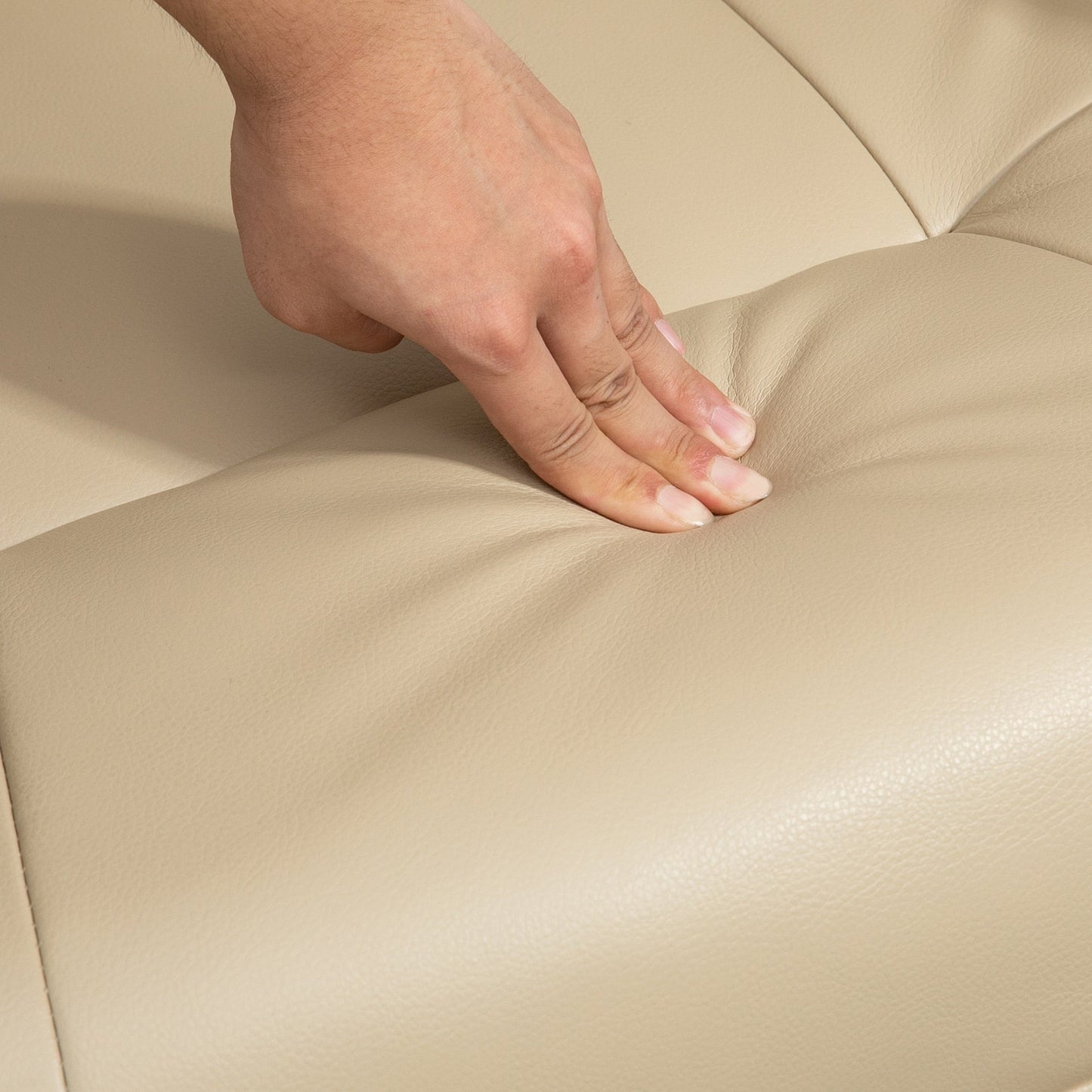 Fauteuil inclinable pivotant manuel réglable en similicuir HomCom avec repose-pieds confortable et relaxant