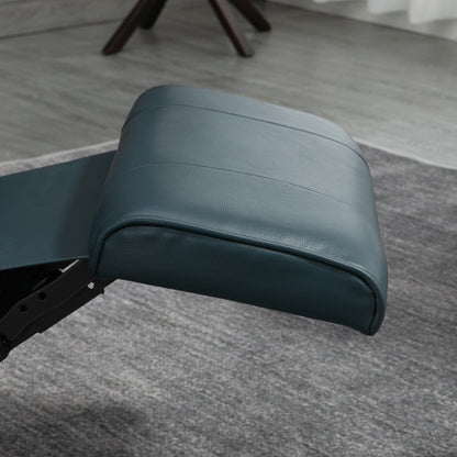 Fauteuil inclinable pivotant manuel réglable en similicuir HomCom avec repose-pieds confortable et relaxant