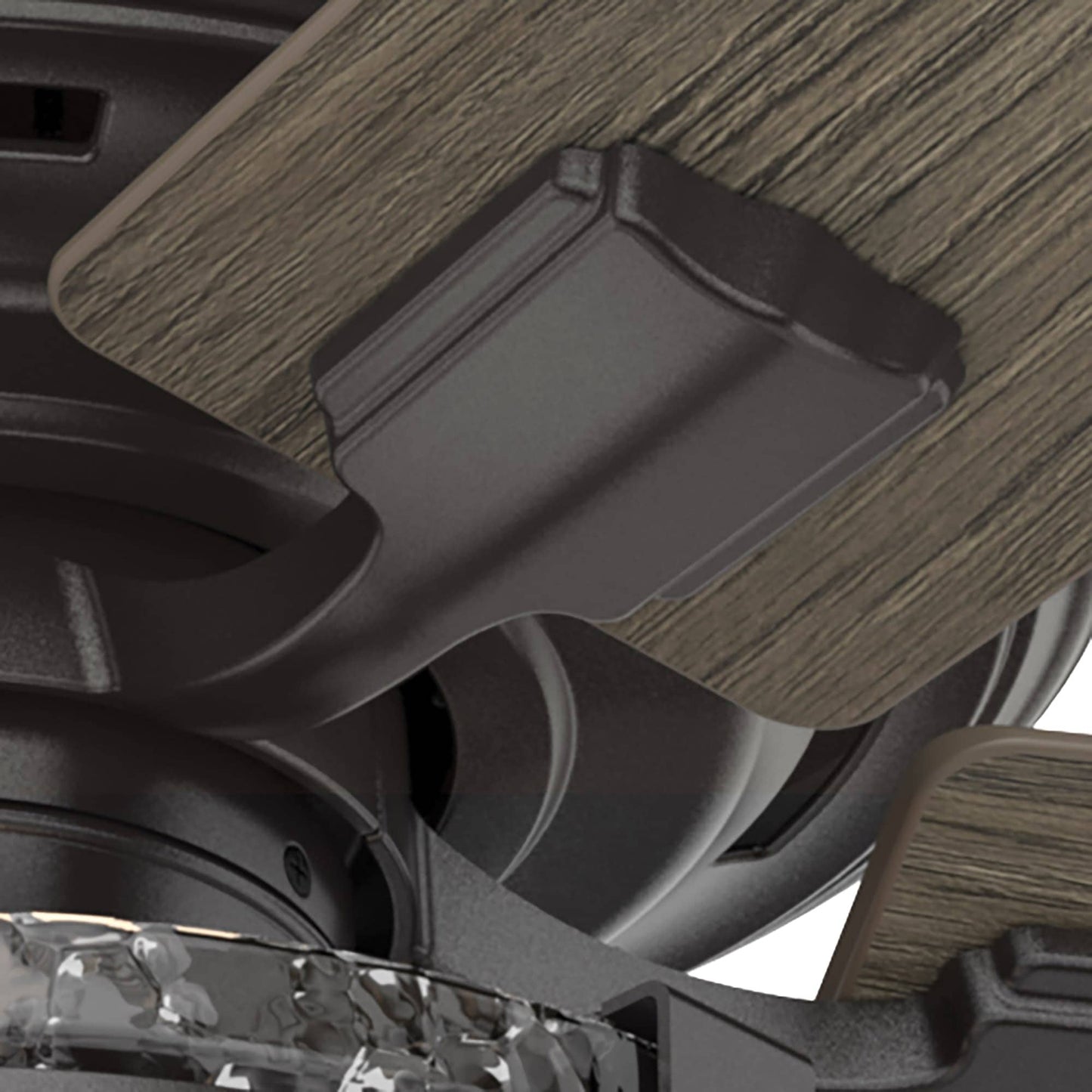 Ventilateur de plafond intérieur/extérieur Hunter 52 Canyon Ridge, éclairage LED, télécommande portative - Style campagnard, rustique, industriel