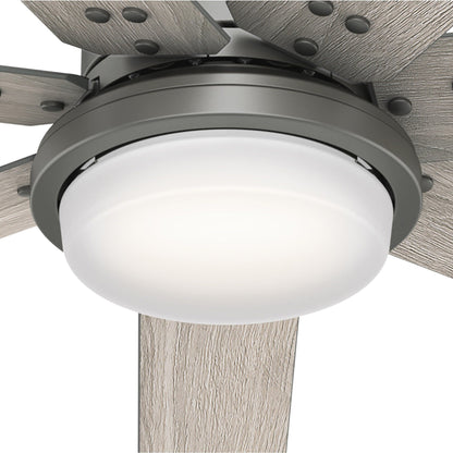 Ventilateur de plafond Hunter WiFi Whittington avec lumière LED, télécommande portable - Moulin à vent - Industriel, Ferme, Rustique - VENTILATEUR INTELLIGENT !