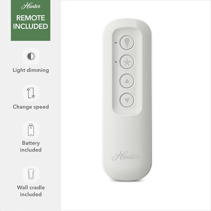 Ventilateur de plafond Hunter WiFi Whittington avec lumière LED, télécommande portable - Moulin à vent - Industriel, Ferme, Rustique - VENTILATEUR INTELLIGENT !