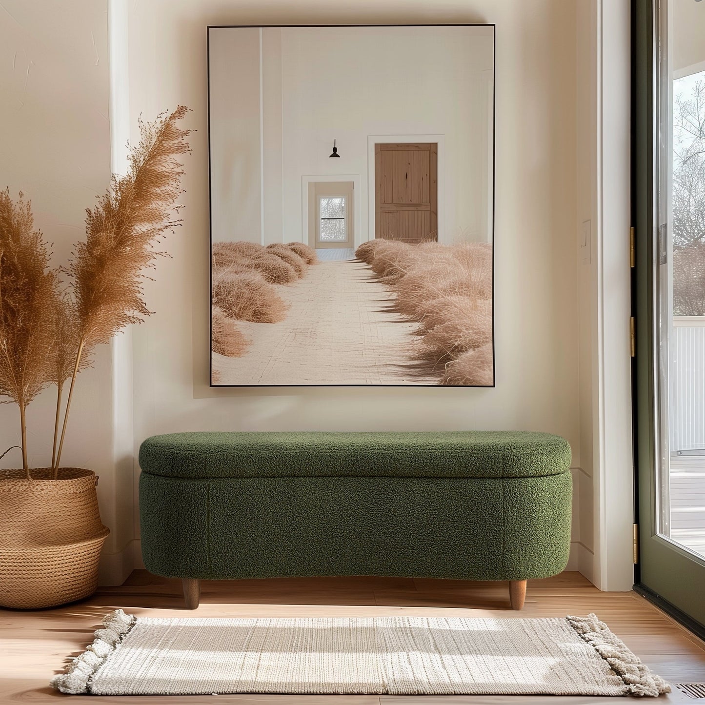 Banc d'appoint de rangement incurvé de style boucle INK IVY Bailey