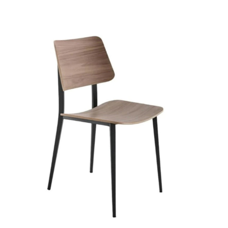 Chaise Joe en graphite/noyer flammé