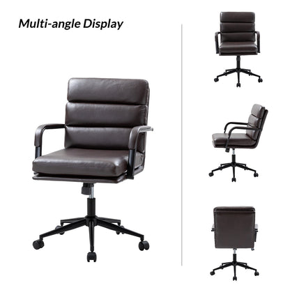 Chaise de travail moderne Joseph en similicuir avec verrouillage de l'inclinaison et inclinaison centrale par HULALA HOME