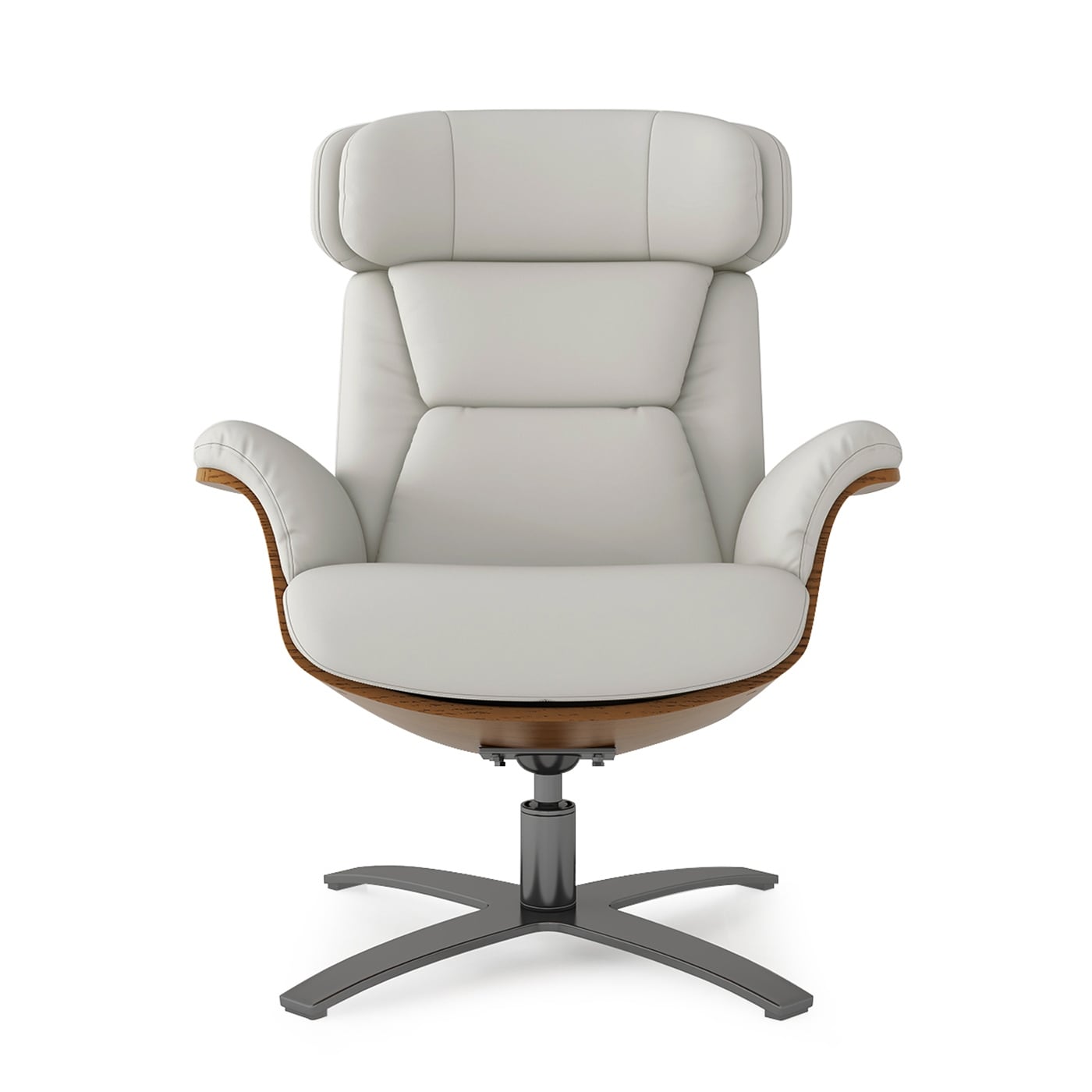 Fauteuil inclinable Jovan 31,5 en bois courbé et cuir véritable