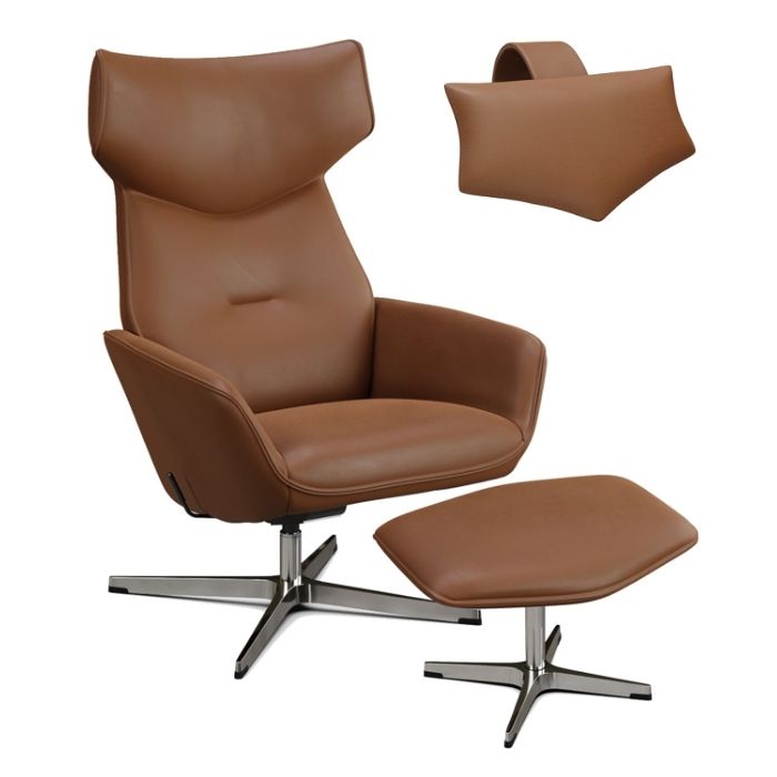 Fauteuil inclinable Palma avec repose-pieds et coussin de tête