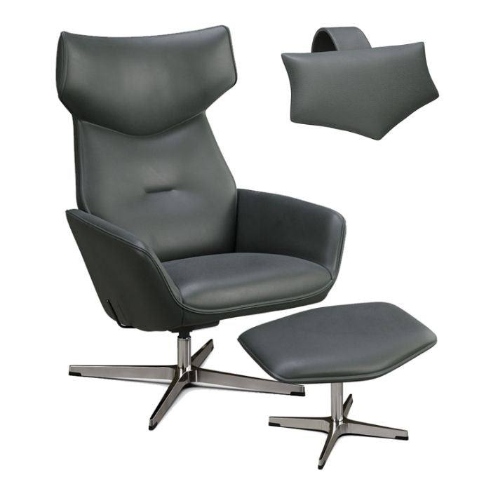 Fauteuil inclinable Palma avec repose-pieds et coussin de tête